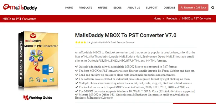 MailsDaddy MBOX to PST Converter