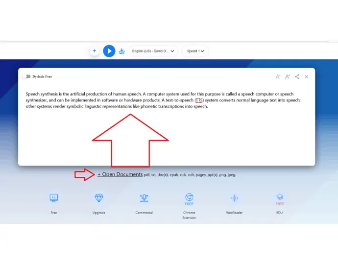 Étape 2 Saisissez du texte ou téléchargez un document