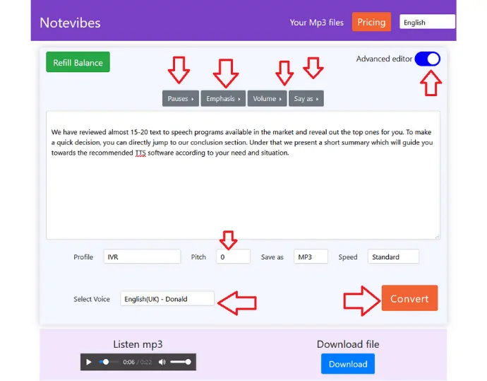 Passaggio 3 Configura l'editor avanzato