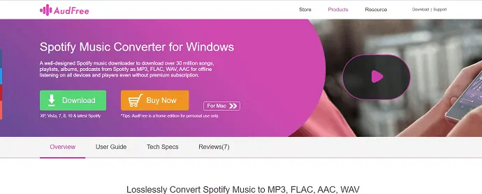 AudFree- Spotify Music converter untuk Windows.