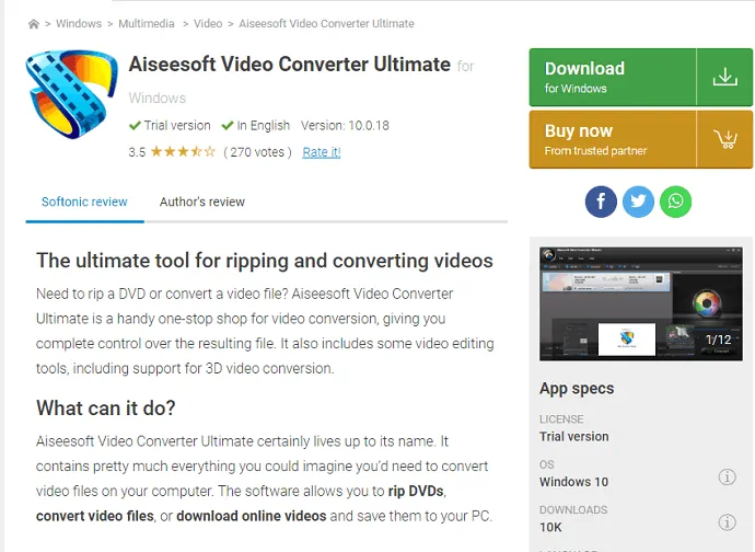 Aiseesoft Convertisseur Vidéo Ultime