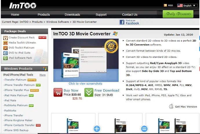 Convertisseur de film Imtoo 3D