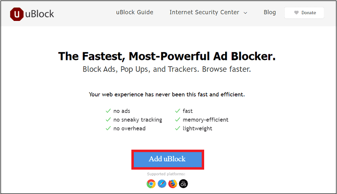 uBlock-Offizielle-Website