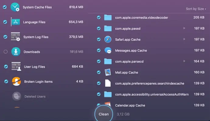 Select-the-junk-files-and-hit-clean-to-delete-junk-files-on-mac-using-CleanMyMac-X