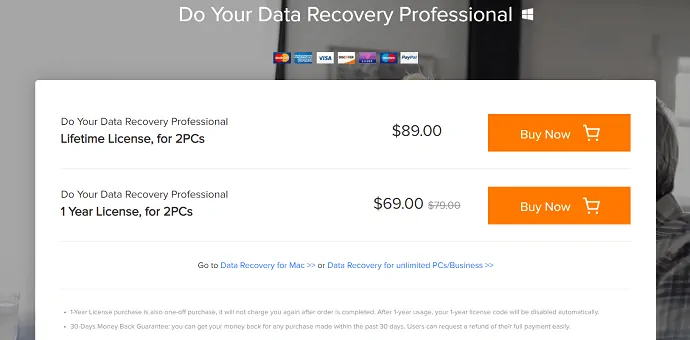 harga dan paket Do Your Data Recovery.