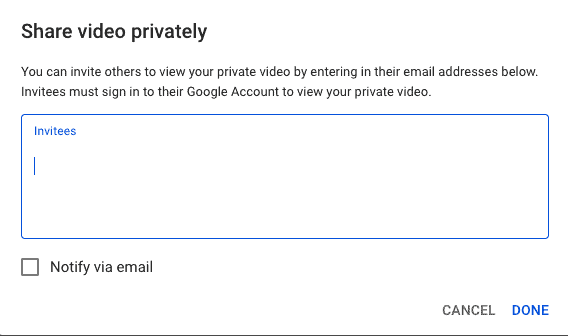 Condividi un video privato di YouTube