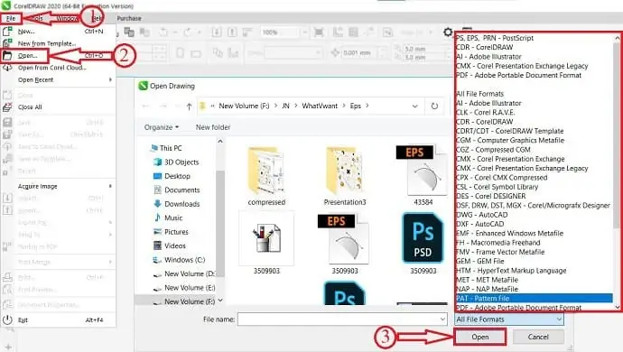 Importação de arquivo do CorelDRAW