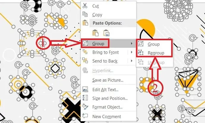 تجميع الطبقات في PowerPoint