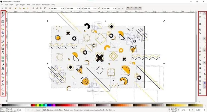 Interfaccia di modifica di Inkscape