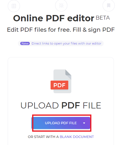 Opcje importu w DeftPDF