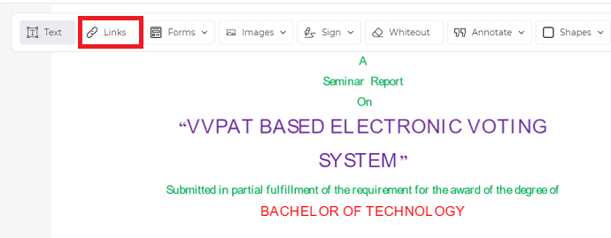 Opsi tautan di DeftPDF