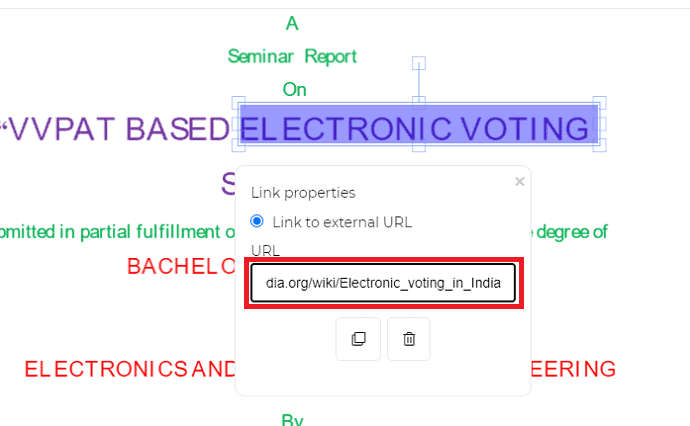 Добавление ссылки в DeftPDF