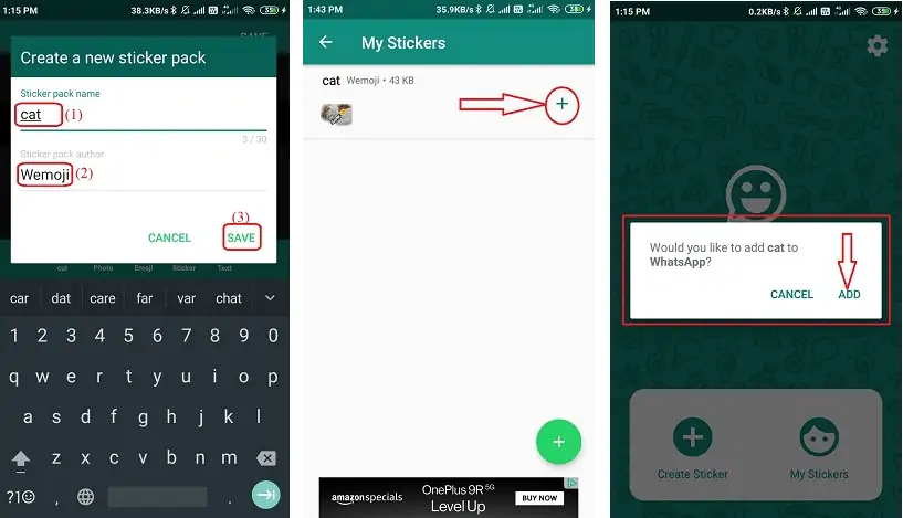 قم بإنشاء حزمة ملصقات وأضفها إلى WhatsApp.