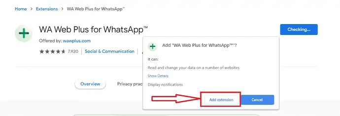 أضف WA Web plus لـ Whatsapp كملحق