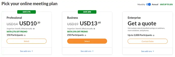 ราคา GoToMeeting