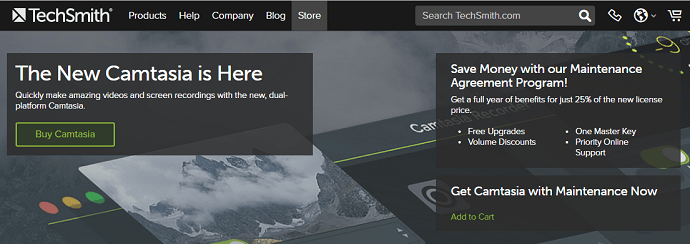 Camtasia-Homepage
