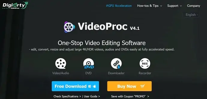 VideoProc 공식 홈페이지