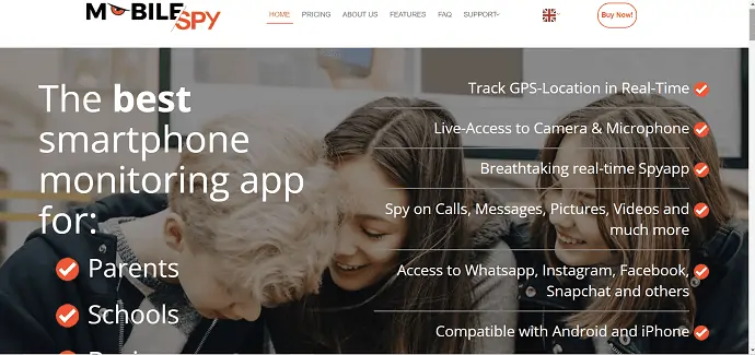 Mobilespy-Homepage