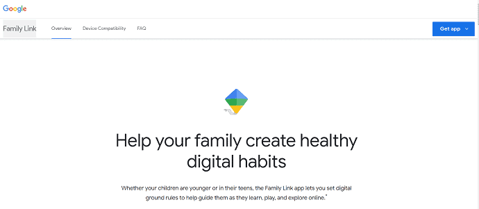 Google Family Link 主页