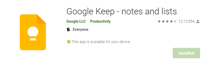 Google Keep - Notizen und Listen