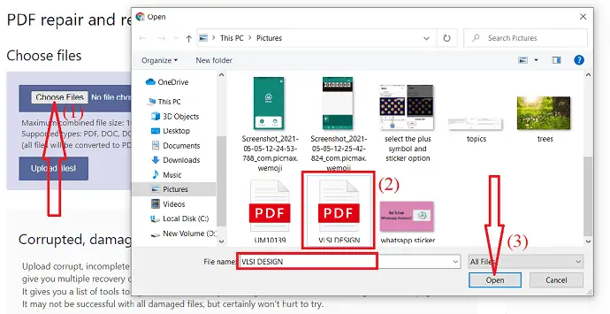 تحميل ملف PDF تالف