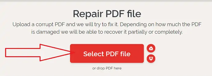 Klik pada Pilih opsi file PDF