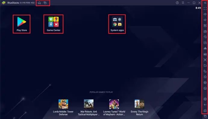 Antarmuka Bluestacks 5