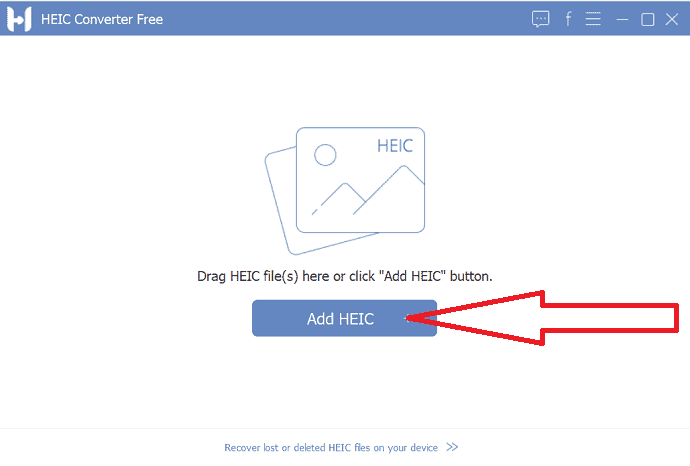 Нажмите кнопку «Добавить HEIC».
