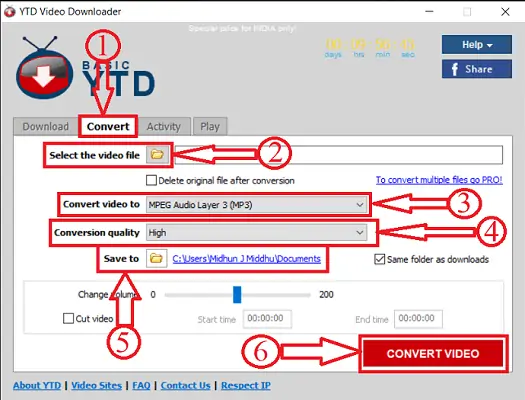 Téléchargeur vidéo YTD - Conversion