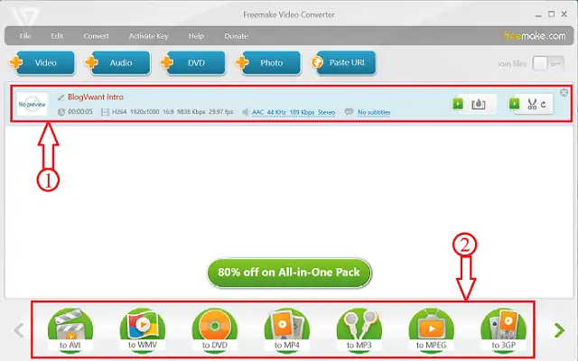 Página de download do Freemake Video Converter