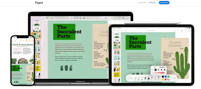 Pagine: il miglior elaboratore di testi gratuito per dispositivi Apple.