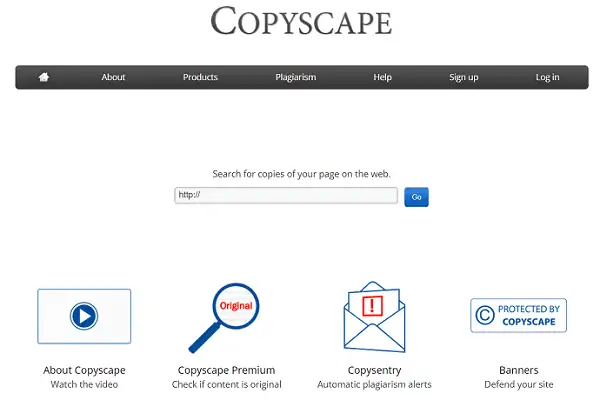 CopyScape-Homepage