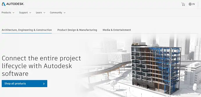 Page officielle d'Autodesk