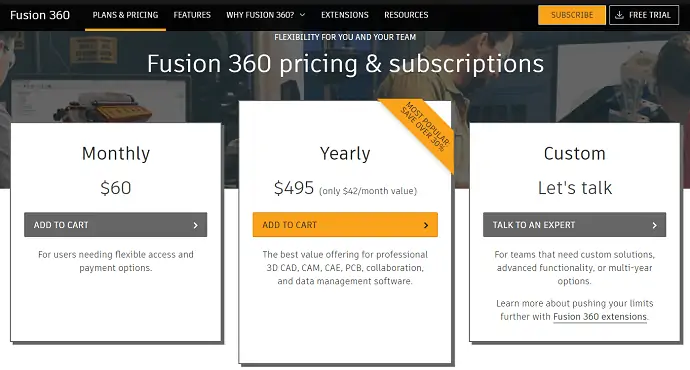 Fusion 360 Fiyatları