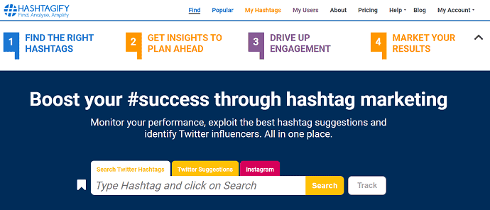 Hashtagify-Homepage