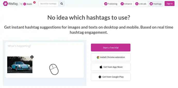 RiteTag Hashtag-Generator-Homepage