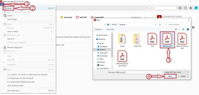 Importation de fichier dans Adobe Acrobat DC