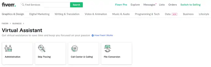 Fiverr-Assistente Virtual