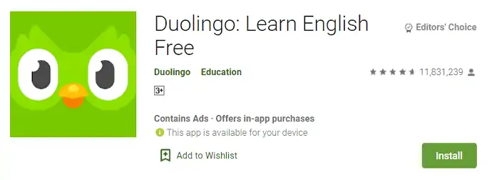 Aplicația Duolingo