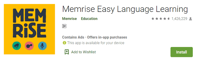 Memrise Învățare ușoară a limbii