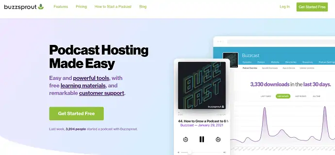 Buzzsprout-Homepage