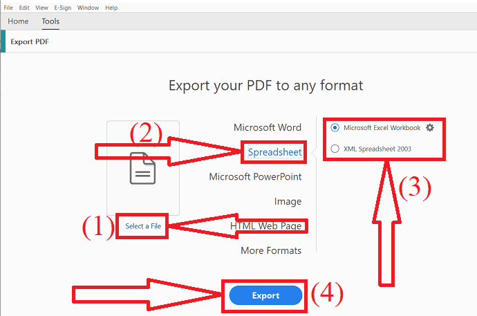 Adobe kullanarak PDF'yi Excel'e dönüştürün