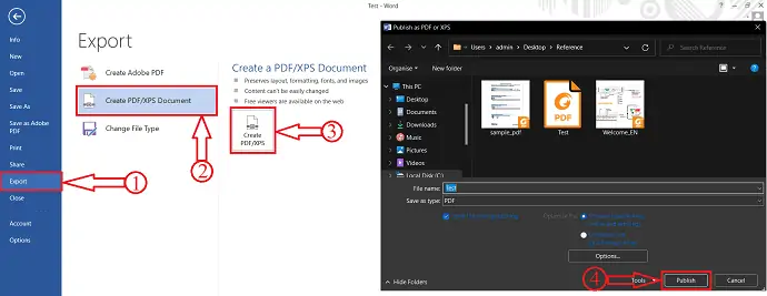 Guardar documento de Word en formato PDF