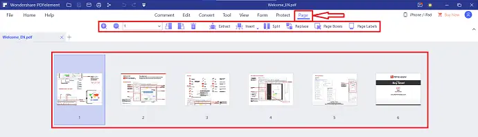 PDFelementのページオプション