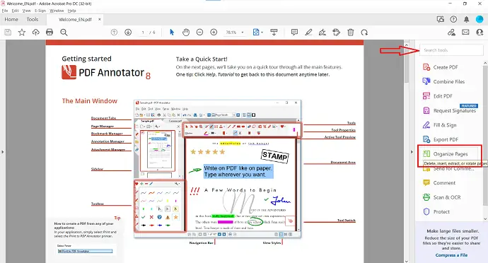 Adobe AcrobatDCでPDFページを整理する