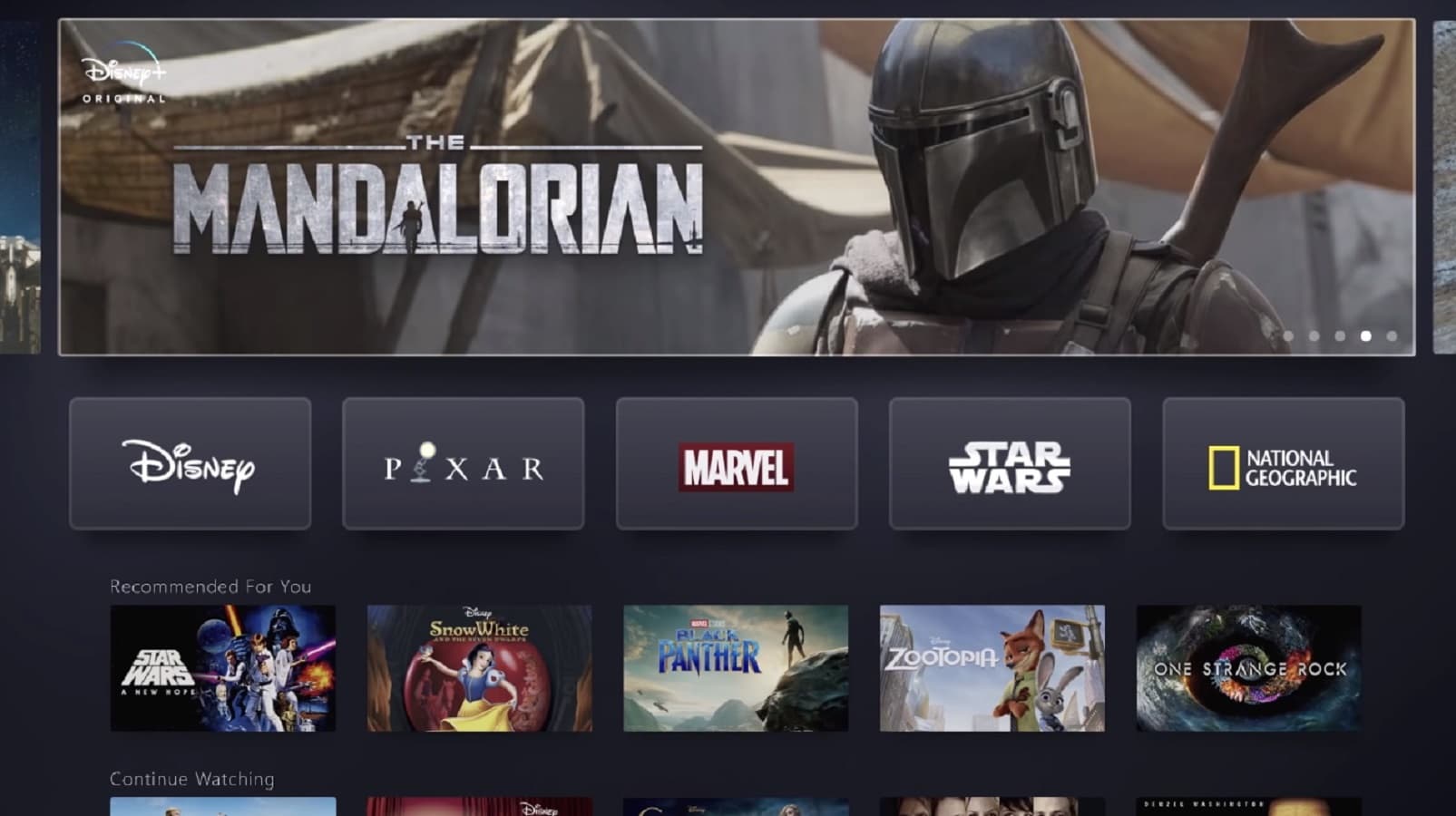 lo streaming disney+ mostra il launcher