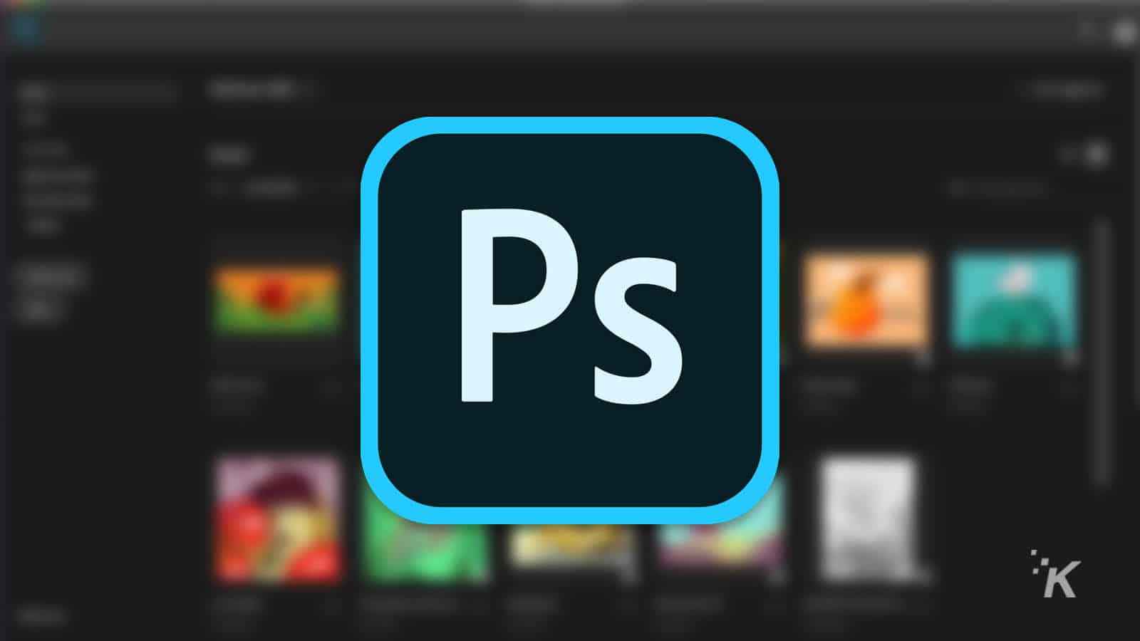 photoshop arka planında photoshop logosu