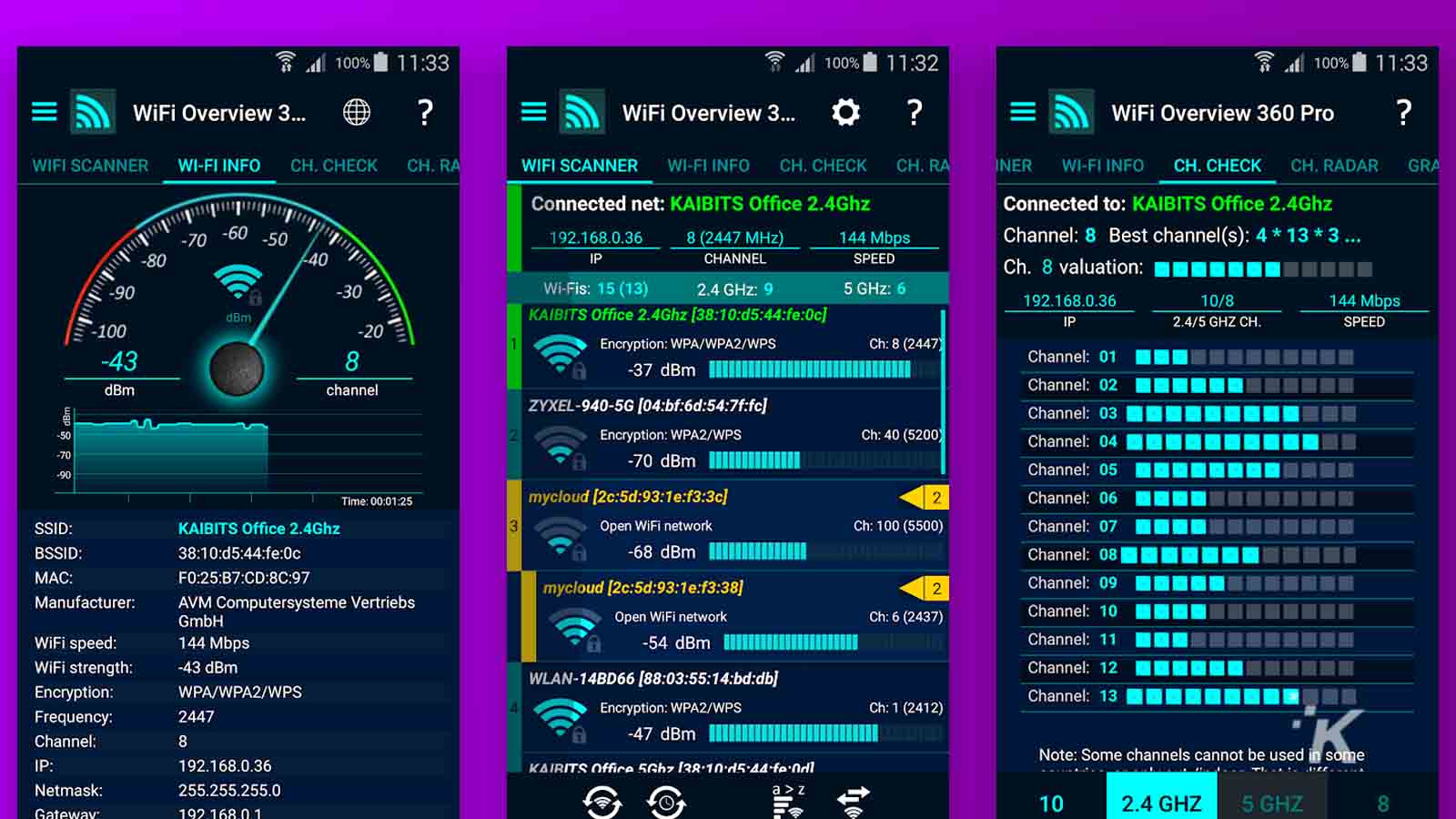 vue d'ensemble du wifi application 360