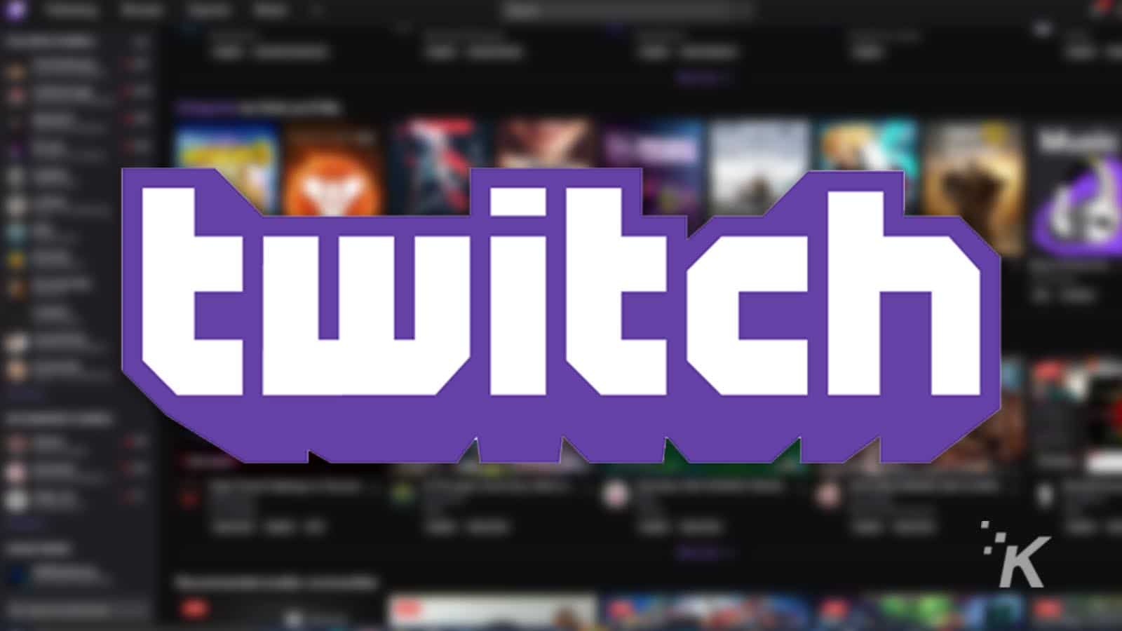 背景模糊的 twitch 直播徽标