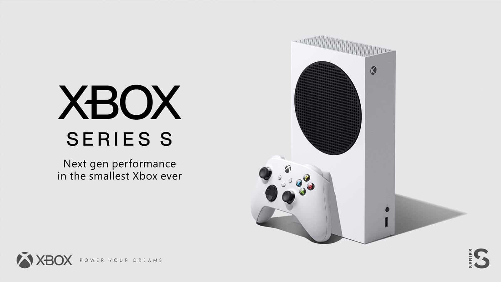 micorosft xbox serie s su sfondo bianco